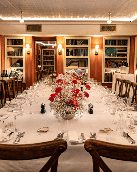 swallow library private dining room at Bentley's Oyster Bar & Grill seafood restaurant in Mayfair, London