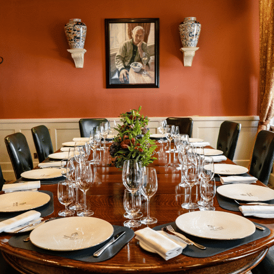 table laid at Bentley's Oyster Bar & Grill seafood restaurant in Mayfair, London