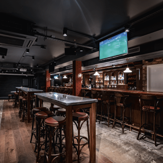 Interior room at Gibney's bar in Shoreditch