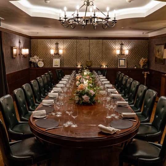 Private dining table laid at Corrigan's Mayfair